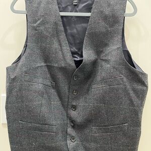 J. Crew Gray Wool Vest with V-Neck